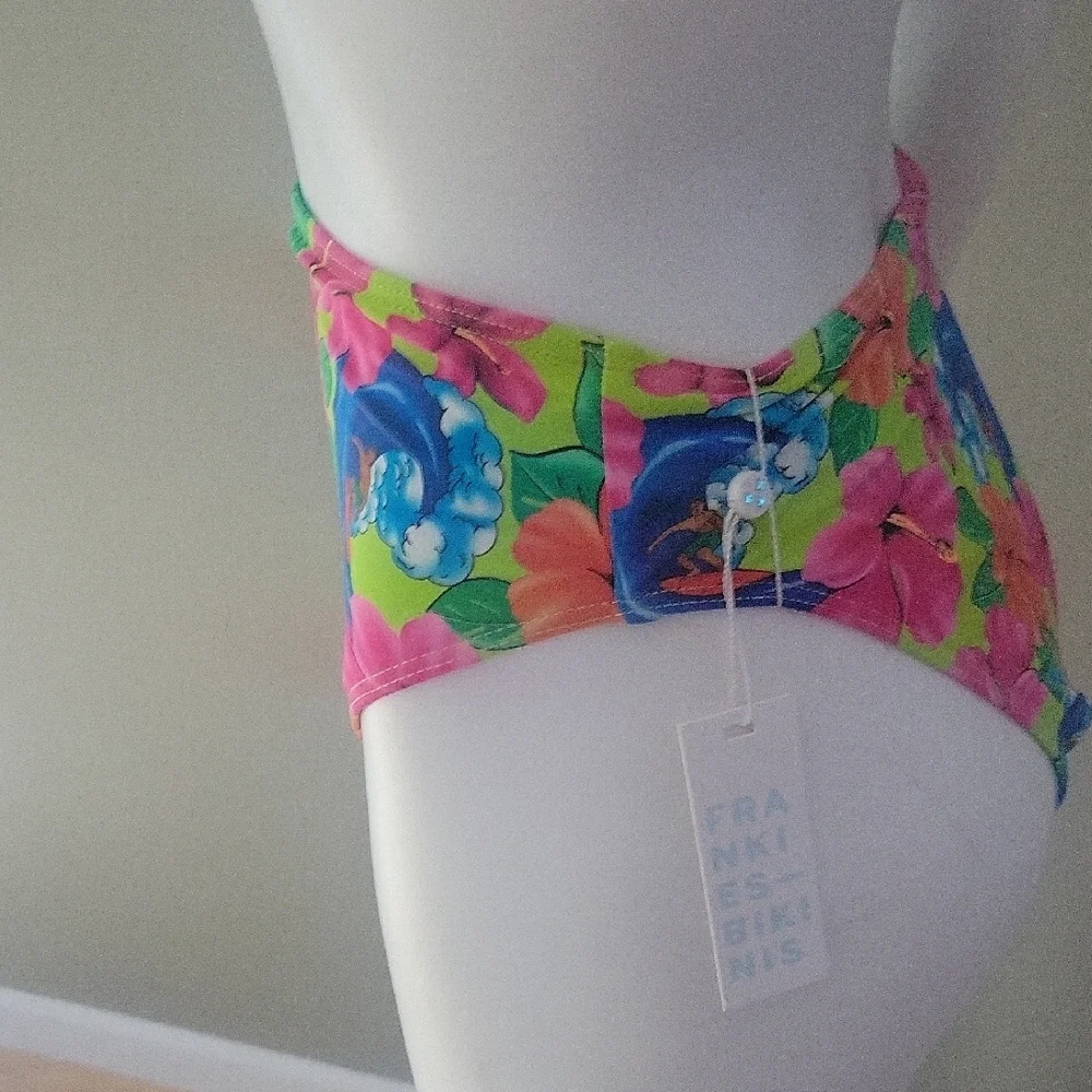 Frankies Bikinis Neon Surfer High Waisted Bikini Bottom